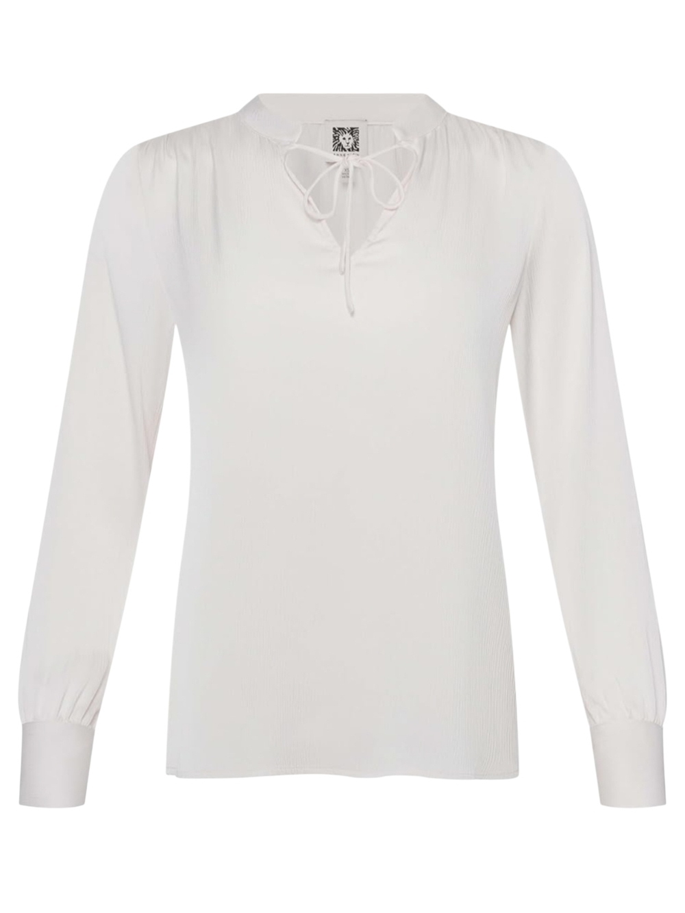 ANNE KLEIN - XS Women’s White Tie-Neck Long Sleeve Top